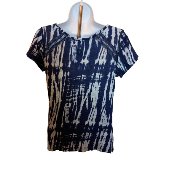 Women's French Laundry Navy Tie-Dye Blue Shirt Sz. S RN# 63619 - Picture 2 of 6